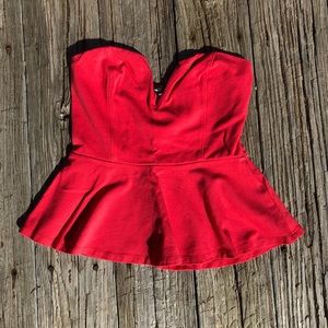 Love Culture Coral Peplum Top